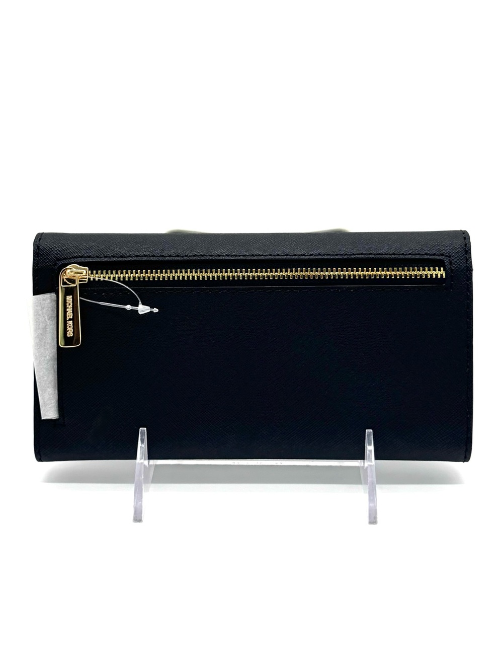 Michael Kors Large Jet Set Travel Trifold Wallet - Black/Gold - Picture 3 of 7